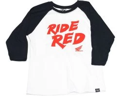 Factory Effex Youth Honda Ride Red Baseball T-Shirt