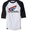 Factory Effex Honda Vintage Baseball T-Shirt 1 Factory Effex Honda Vintage Baseball T-Shirt -Factory Effex Sales Shop factory effex honda vintage baseball t shirt white black 1